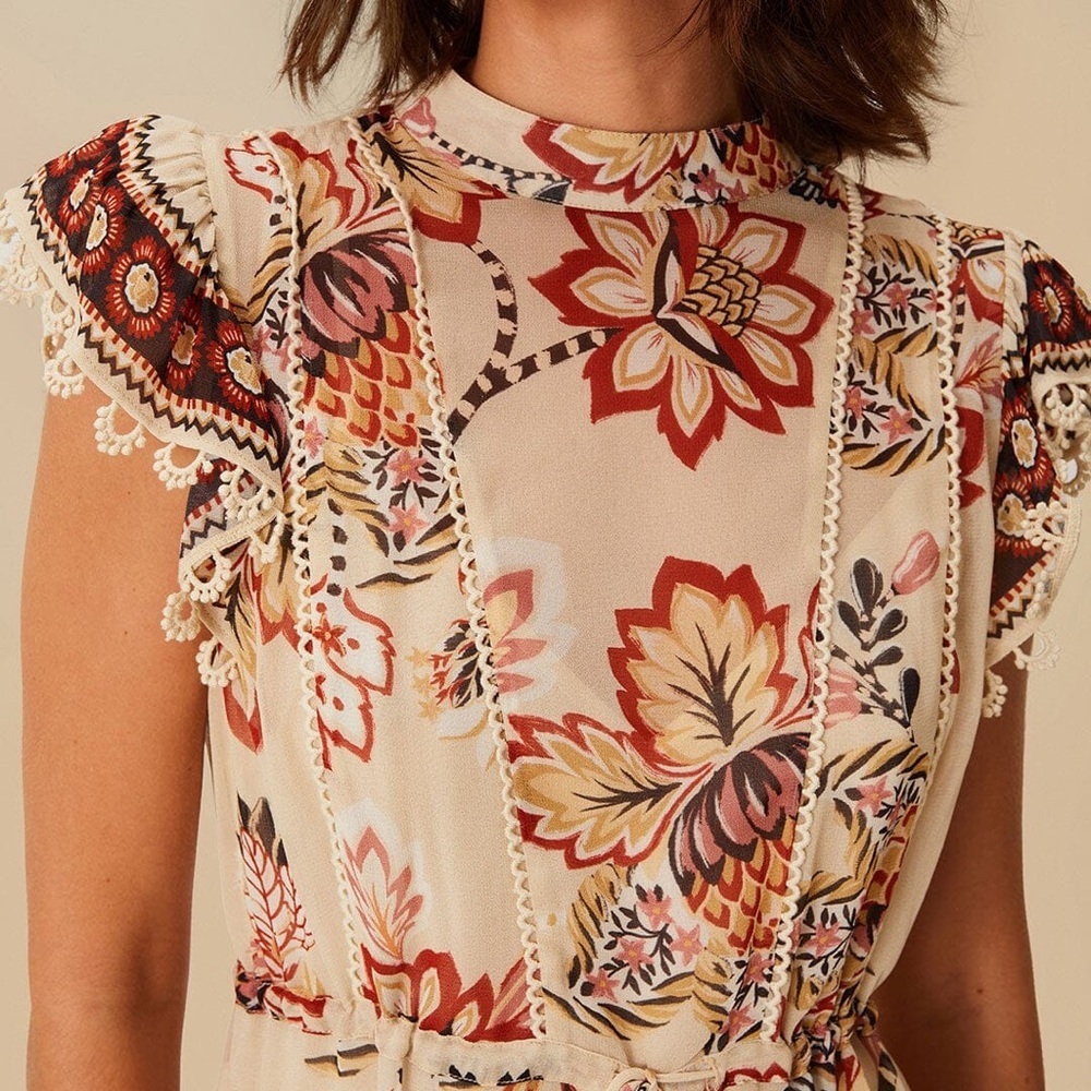 FARM Rio Sand Aura Floral Mini Dress - Picture 8 of 16